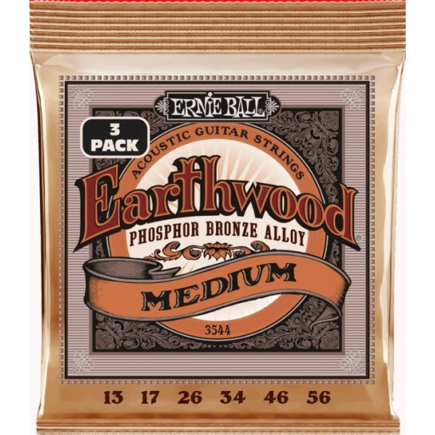 Ernie Ball 3544 Earthwood PSB Medium 3-Pack